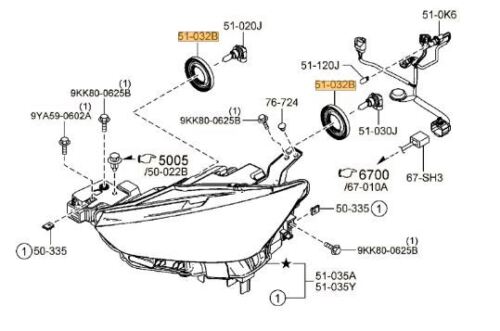 Wiring Diagram Database: Mazda 3 Headlight Assembly Diagram