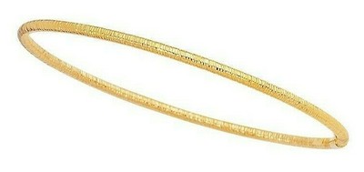 Pre-owned R C I 14k Yellow Gold 8" Stackable Slip-on Ribbed Textured Bangle/bracelet 2.3grams In No Stone