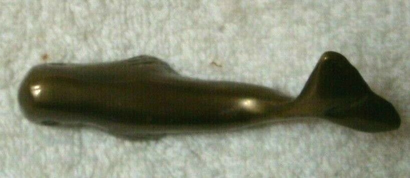 Vintage Solid Brass Whale Figurine Paperweight Nautical Ocean Marine Mammal