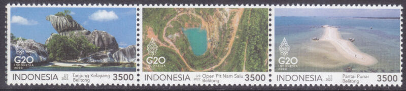 Indonesia - Indonesie Issue 2022 (3836-3838 St) Belitong Unesco Global Geopark
