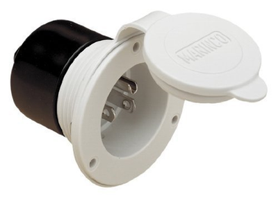 ParkPower 150BBIW.RV 15 Amp Power Inlet, White - 150BBIWRV