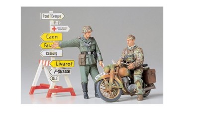 Tamiya 35241 1/35 Seconde Guerre Mondiale Dt.figuren Moto avec Signpost
