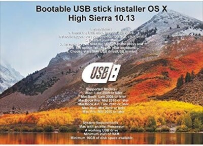 Bootable USB Install Service MacOS HIGH SIERRA 10.13.6 USB C & USB A directions