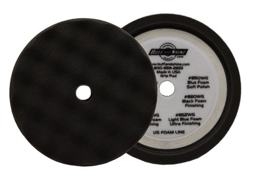 BUFF AND SHINE 8" FINISHING BLACK WAFFLE FOAM HOOK-IT BUFFING PAD 820WG BUFF AND SHINE 8" FINISHING BLACK WAFFLE FOAM HOOK-IT BUFFING PAD 820WG