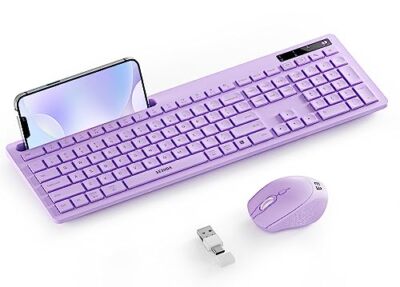 And Mouse Wireless Full-size Keyboard With Phone Holder Usb A...