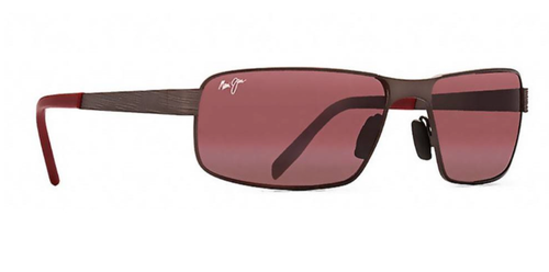 Pre-owned Maui Jim Castaway Mj 187-02c Gunmetal With Maui Rose Polarized Sunglasses In Pink