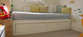 Ikea Brimnes day bed (single/double) with 2 mattresses 