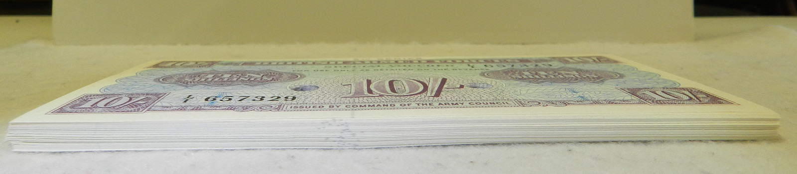 40 Sequential Serial Numbers British Armed Forces 10 Shilling Notes 4th Series