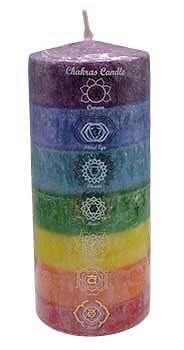 3'' x 6'' 7 Chakra pillar candle