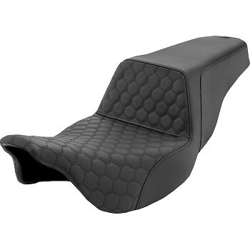 Saddlemen 808-07B-177 Step-Up Seat Black Honeycomb Stitch for 08-23 Touring