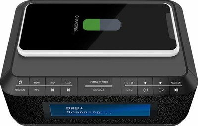 Bigben DAB+ Wekkerradio - Draadloze Telefoon Oplader - Grijs
