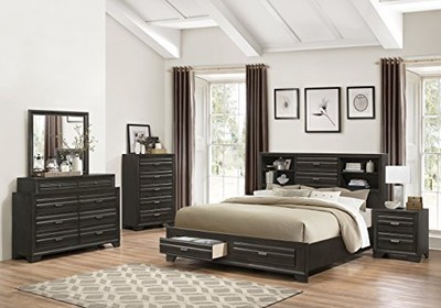 Roundhill Furniture Loiret 236 Antique Grey 5 Drawers