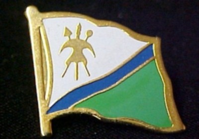 Lesotho National Flag White Blue Green 1987-06 Pin Tac Collectible Souvenir
