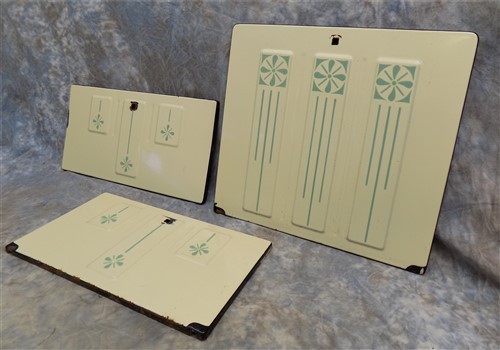 3 Stove Panels Magic Chef Quick Meal Decorative Porcelain Metal Parts Vintage
