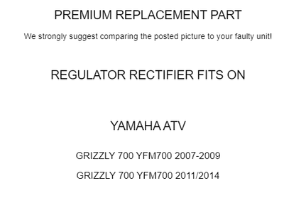 Caltric Regulator Rectifier for Yamaha Grizzly 700 YFM700 2007- 2009 2011 2014