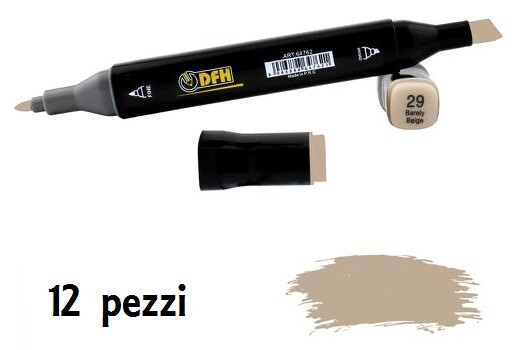 Set 12 Pz Pennarelli Doppia Punta Scuola Disegno Colore 29 Beige dfh