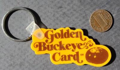 1980s Era State of Ohio Department of Aging Golden Buckeye Card keychain COOL --
