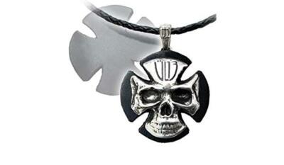 ALCHEMY GOTHIC - MORTEM I.D. PENDANT - SKULL DEATH BIKER ROCK GOTH