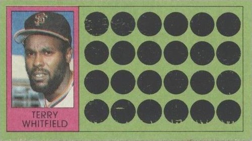 1981 Topps Baseball Scratch-Off - Terry Whitfield #87