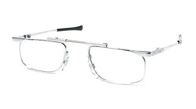 Large Slimfold Shape 52 Size Reading Glasses Silver Frame with Compact Case