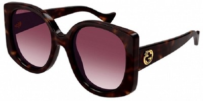 Pre-owned Gucci Gg1257sa-003-56 Havana Havana Red