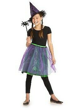 NWT Old Navy WITCH Halloween Costume ~ Medium M ~ 3 Pc: Skirt, Hat & Spider Wand