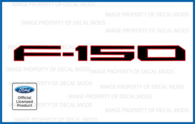 21 - 24 Ford F150 Tailgate Inserts Decals Letters Stickers - Black Red FG1T4