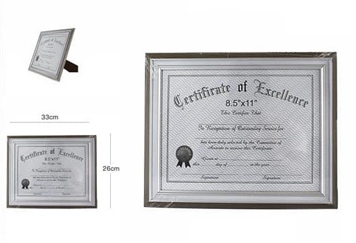 Cornice Per Foto Certificati Quadri Tele Dimensioni A4 20x30cm Grigia dfh