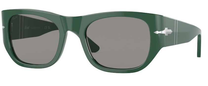 Pre-owned Persol 0po3308s 1171r5 Green/grey Square Unisex Sunglasses In Gray