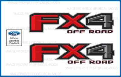 set of 2: 2017 Ford F250 F350 FX4 Off Road Decals F offroad Stickers bed Side