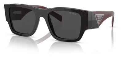 Pre-owned Prada Pr 10zs 11f5s0 Black Etruscan Marble Dark Grey 54 Mm Men's Sunglasses In Gray