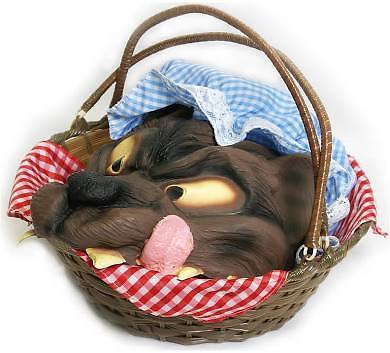 Wolf Head in a Basket Prop, Little Red Riding Hood Fairy Tales  Halloween Hunter