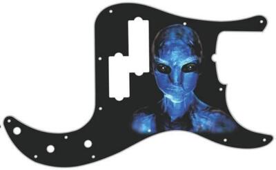 P Bass Graphic Pickguard to fit Fender 5 string Standard Guitar Blue Entity