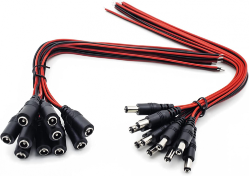 DC Power Cable 12V 5A Plugs Male Female Connectors for CTRCT-DCCORD_10Pack