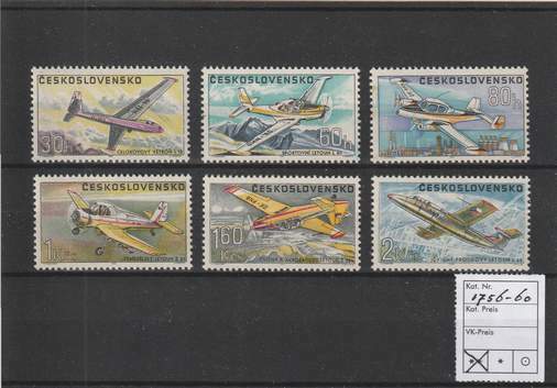Tjechoslowakije postfris 1967 MNH 1756-1760 - Vliegtuigen / Airplanes
