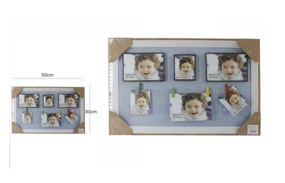 Cornice Fotografie Foto Portafoto Quadro Con Mollette Corda 30x50cm Azzurro dfh