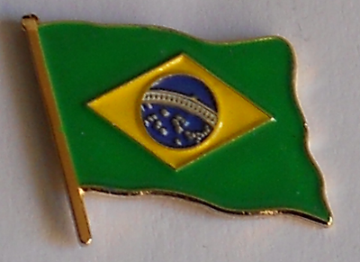 Brazil Brasil Country Flag Enamel Pin Badge
