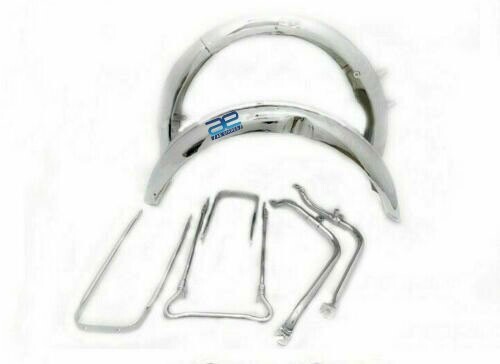 BSA B31 B33 Chrome Mudguard Set Plunger Model With Stays Kit  