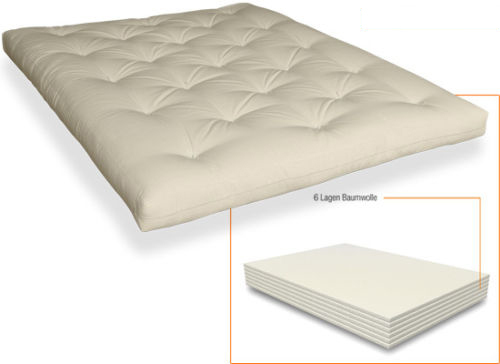 Japan Futon Baumwolle 140x200 cm mit 6 Lagen Baumwolle Futon Futonmatratze