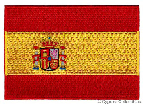 SPAIN FLAG PATCH SPANISH EMBLEM embroidered iron-on applique ESPAÑA parche NEW