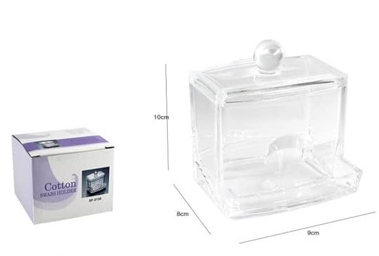 Contenitore Box Trasparente Porta Cotton Fioc Cotone Organizer Bagno dfh