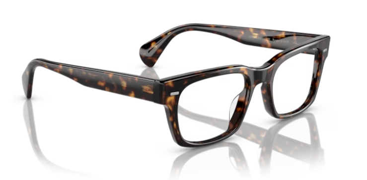 Pre-owned Oliver Peoples Ov5332u 1009 Havana 54mm Men's Square Eyeglasses In Clear