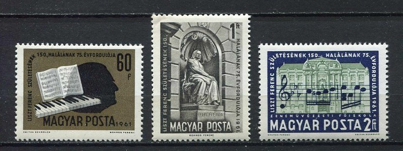 32075) Hongrie 1961 Mnh Franz Liszt, Composer 3v