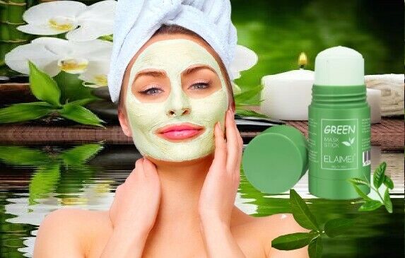 Green Tea Mask Stick Facial Cleansing Oil Acne Blackhead Control Deep Clean Pore