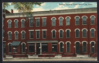 Iowa City, IA, Burkley Imperial Hotel, Ansichtskarte 1912 