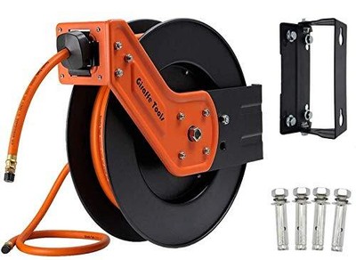 TA15 Retractable Air Compressor Hose Reel Swivel with 3/8 in. x 50 ft