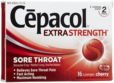 2 Pack Cepacol Extra Strength Sore Throat Cherry 16 Lozenges Each