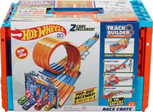 Hot Wheels Track Builder System Race Crate New