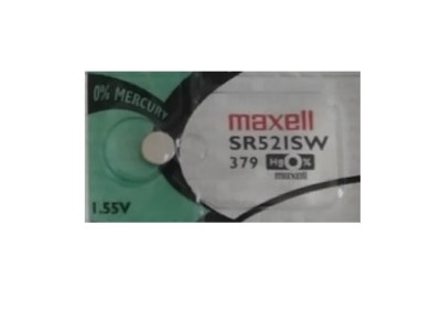 Maxell SR521SW SR521 379 AG0 LR521 521 D379 V379 Silver Oxide Battery (Pack 1)