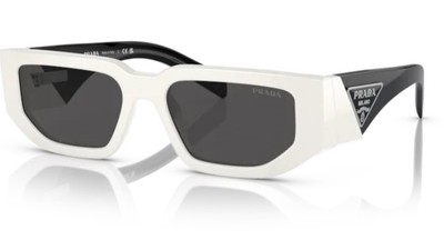 Pre-owned Prada Pr 09zs 1425s0 Talc Dark Grey 54 Mm Men's Sunglasses In Gray